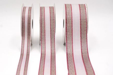 Бежева з червоними смугами плетена стрічка_AI